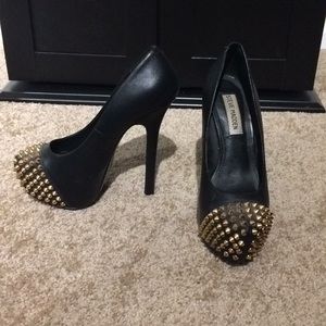 Black with gold studs Steve Madden heels